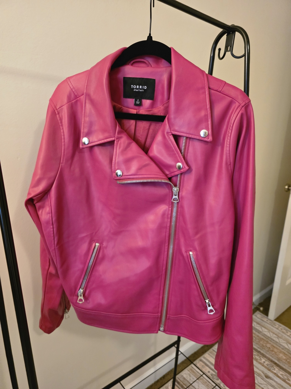 TORRID Hot Pink Faux Leather Moto Jacket